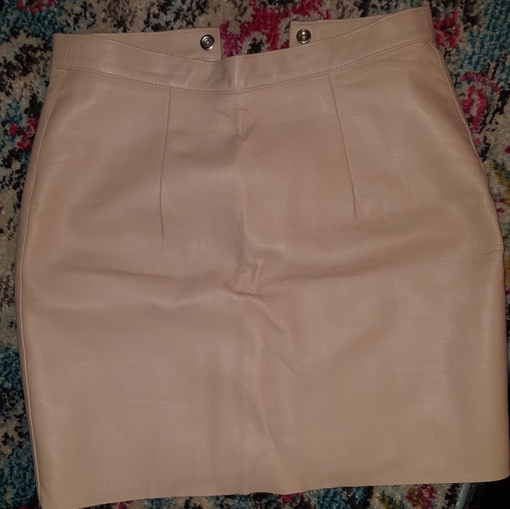 American apparel nude leather skirt